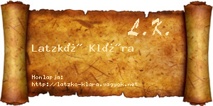 Latzkó Klára névjegykártya