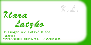 klara latzko business card